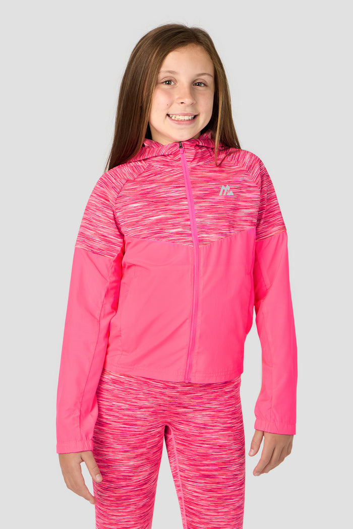 Girls Trail Windbreaker - Fuchsia/White