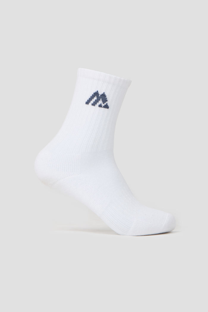 Women's Multi Crew Socks 3 Pack - White/Greyed Indigo/Rosella/Powder Blue
