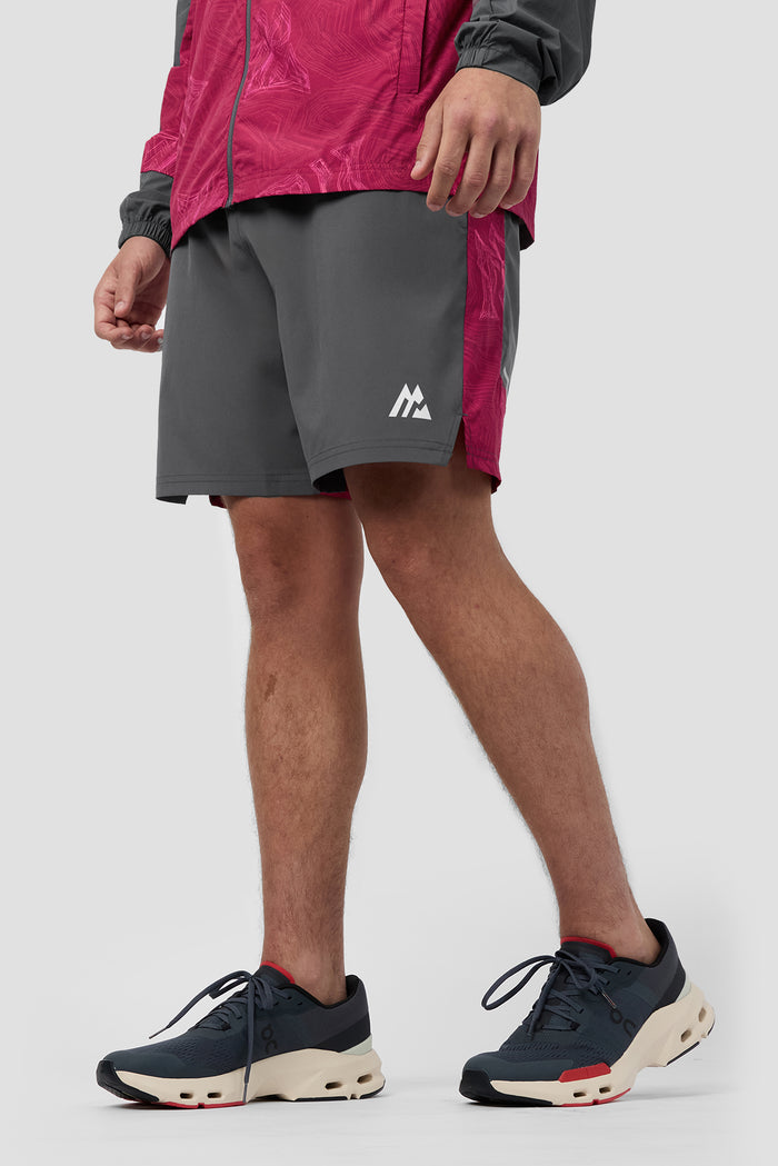 Geo M Print Short - Slate Grey/Cherry