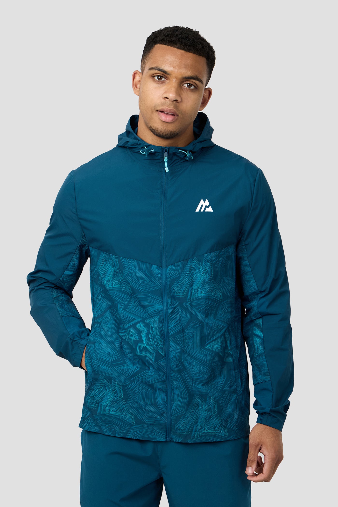 Geo M Print Windbreaker - Abyssal