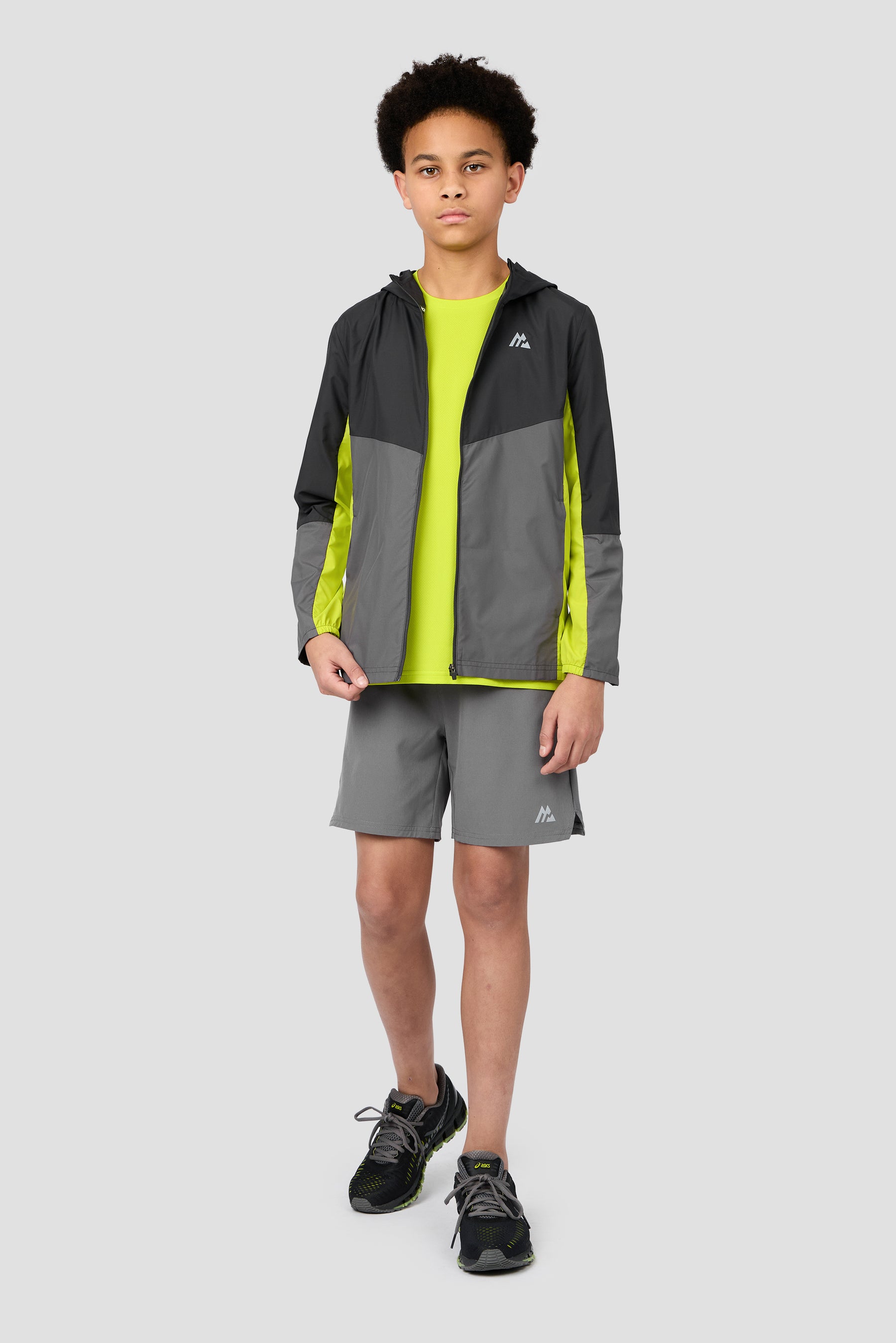 Boys Spectra Windbreaker - Asphalt/Cement Grey/Electric Lime