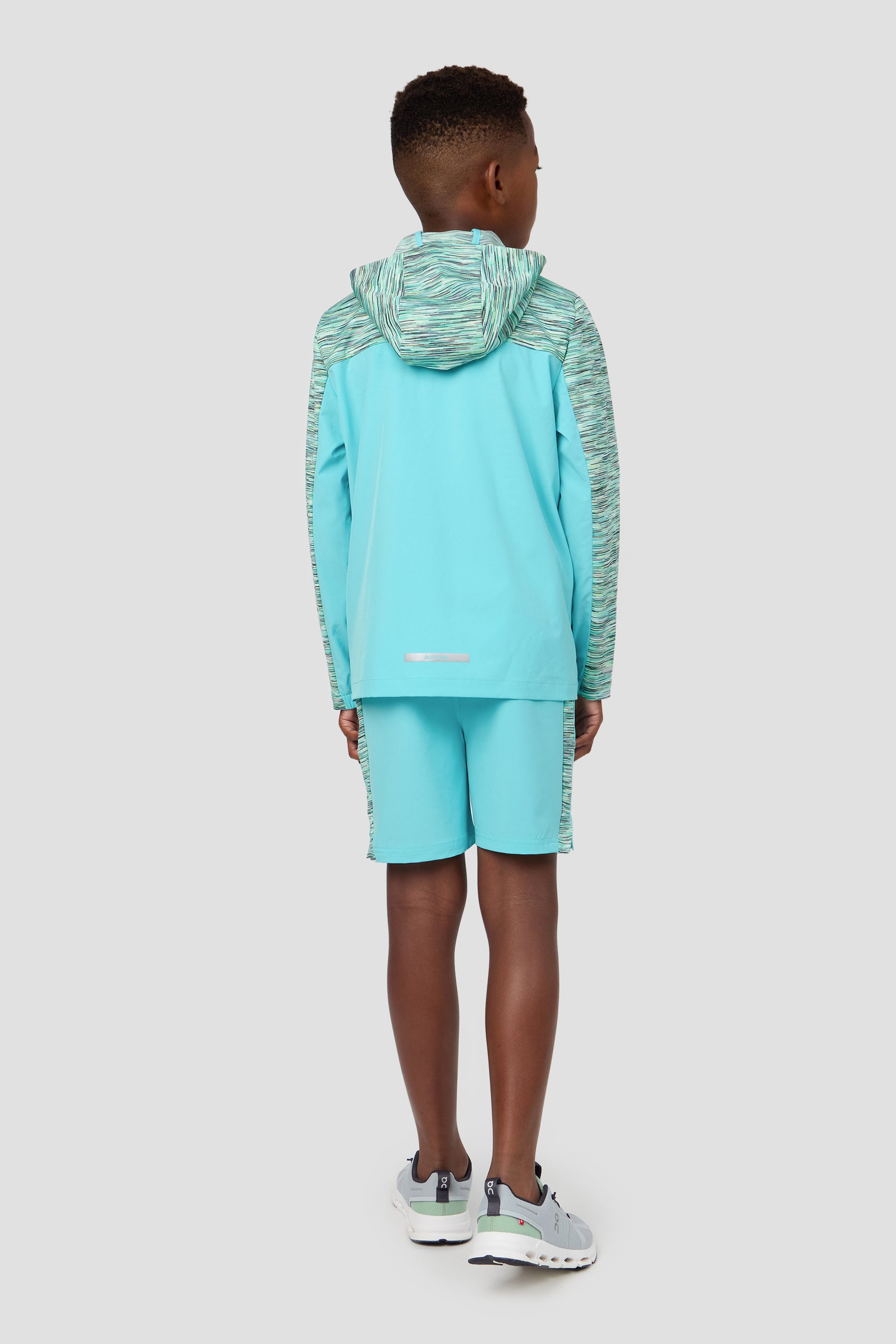 Boy's Trail Windbreaker - Blue/Teal/Green