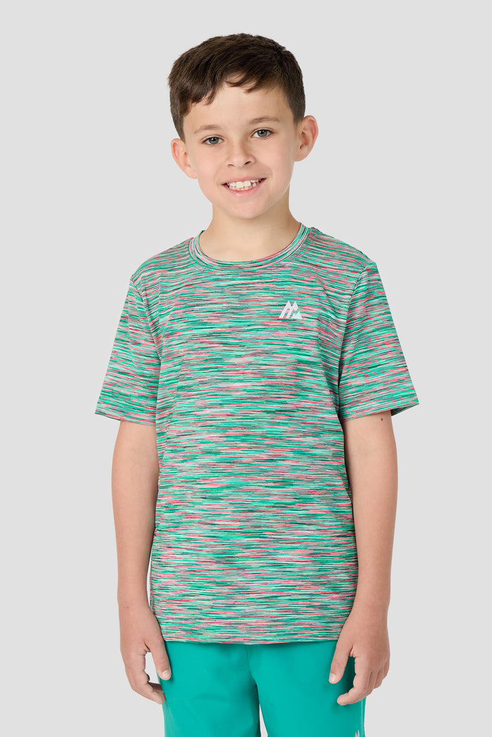 Boys Trail T-Shirt - Teal/Pink/White