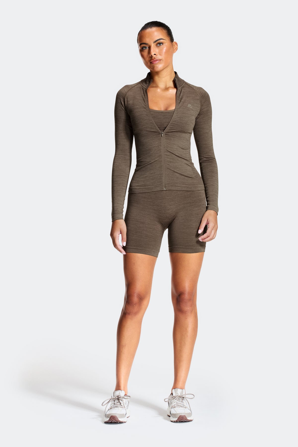 Trail Seamless Full Zip - Macchiato Marl