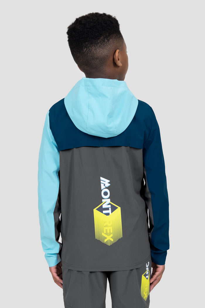 Boys MTX Run Jacket - Slate Grey/Neon Sky/Abyssal