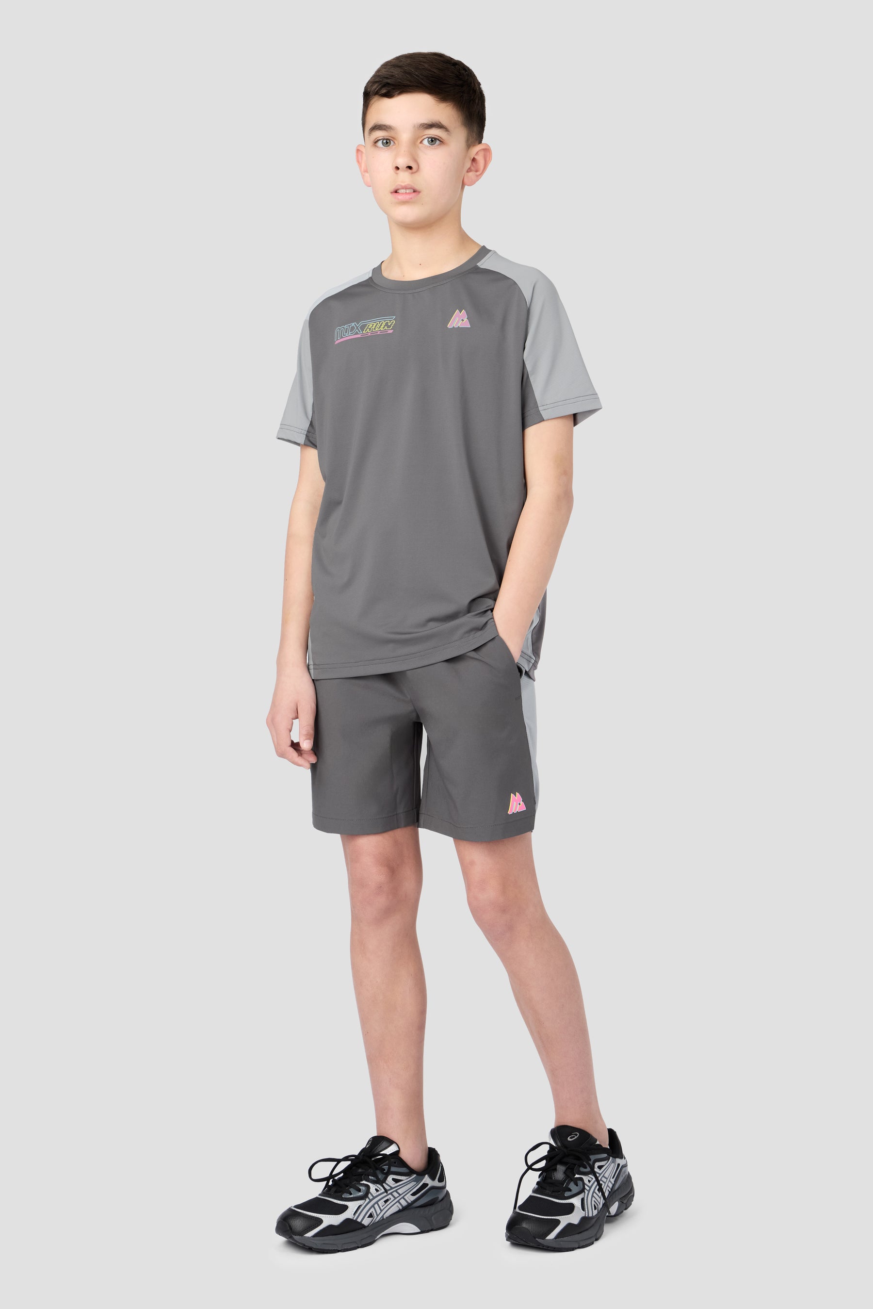 Boys MTX Run Turbo Short - Cement Grey/Platinum Grey