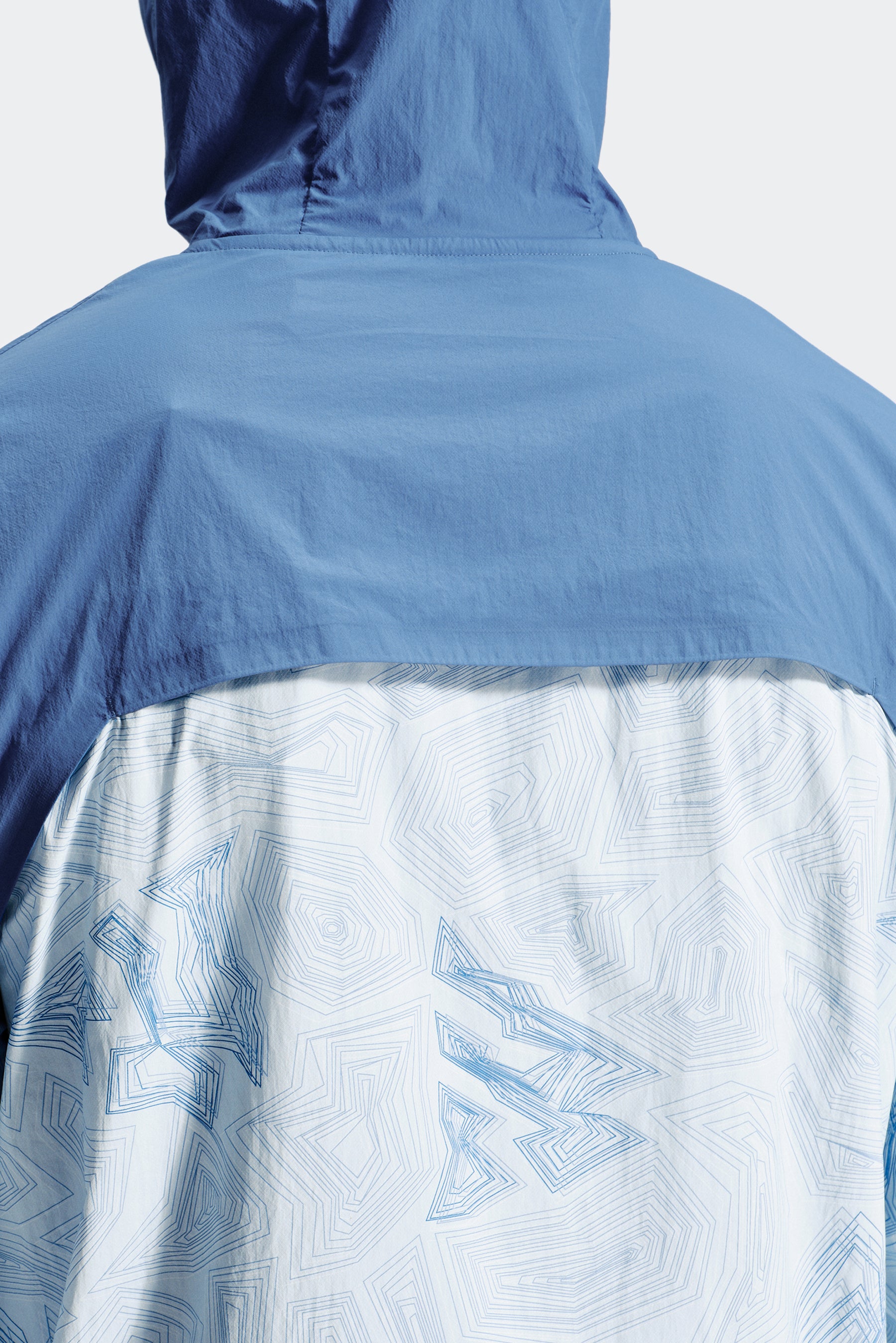 Geo M Print Windbreaker - Charcoal Blue/Summer Mist