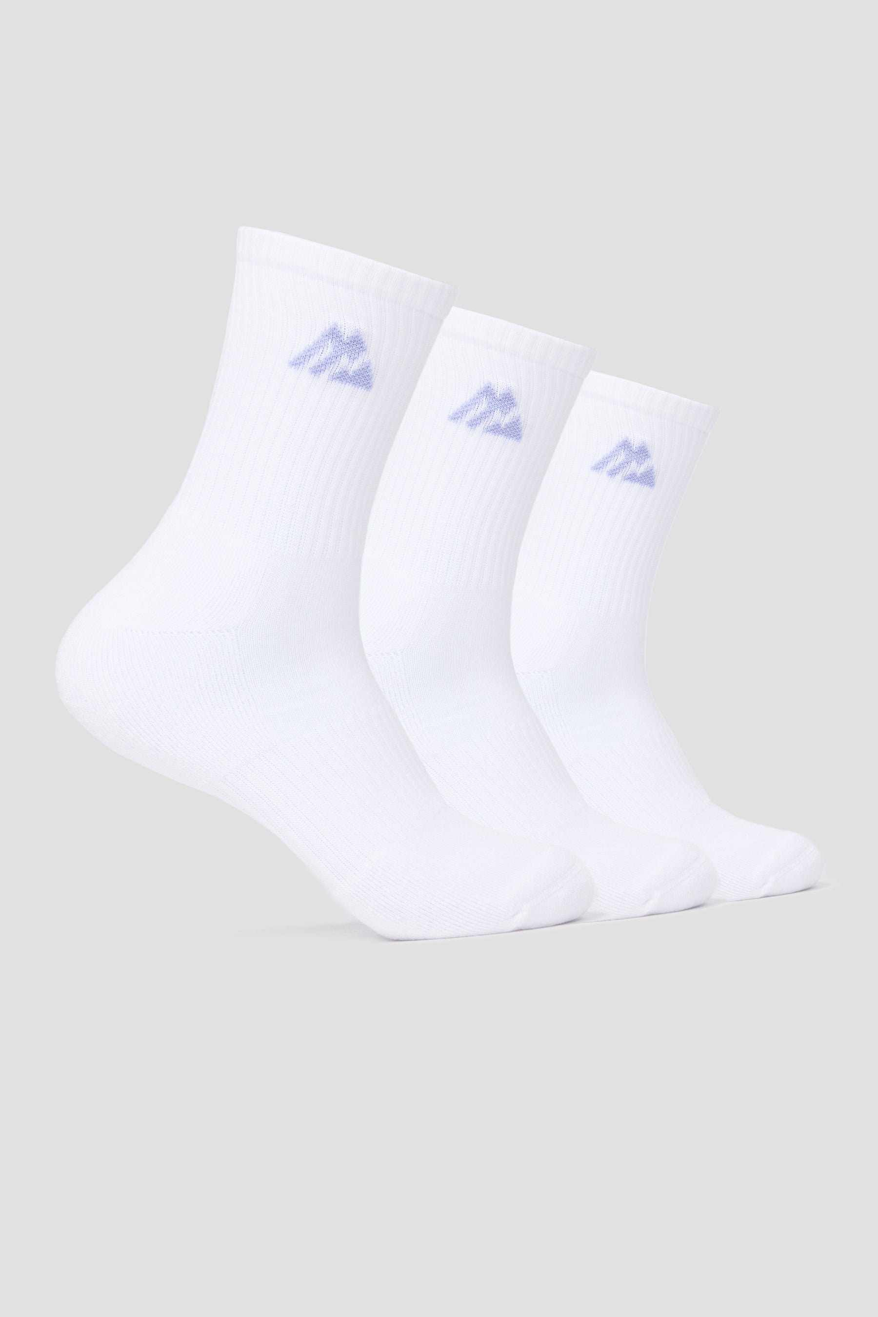 Women's Crew Sock 3 Pack - White/Lilac Sapphire
