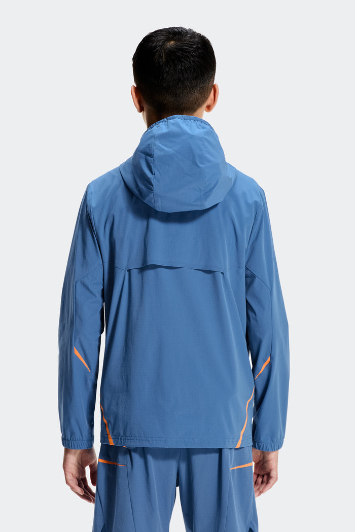 Boys Ignite Windbreaker - Charcoal Blue/Tangerine Glow