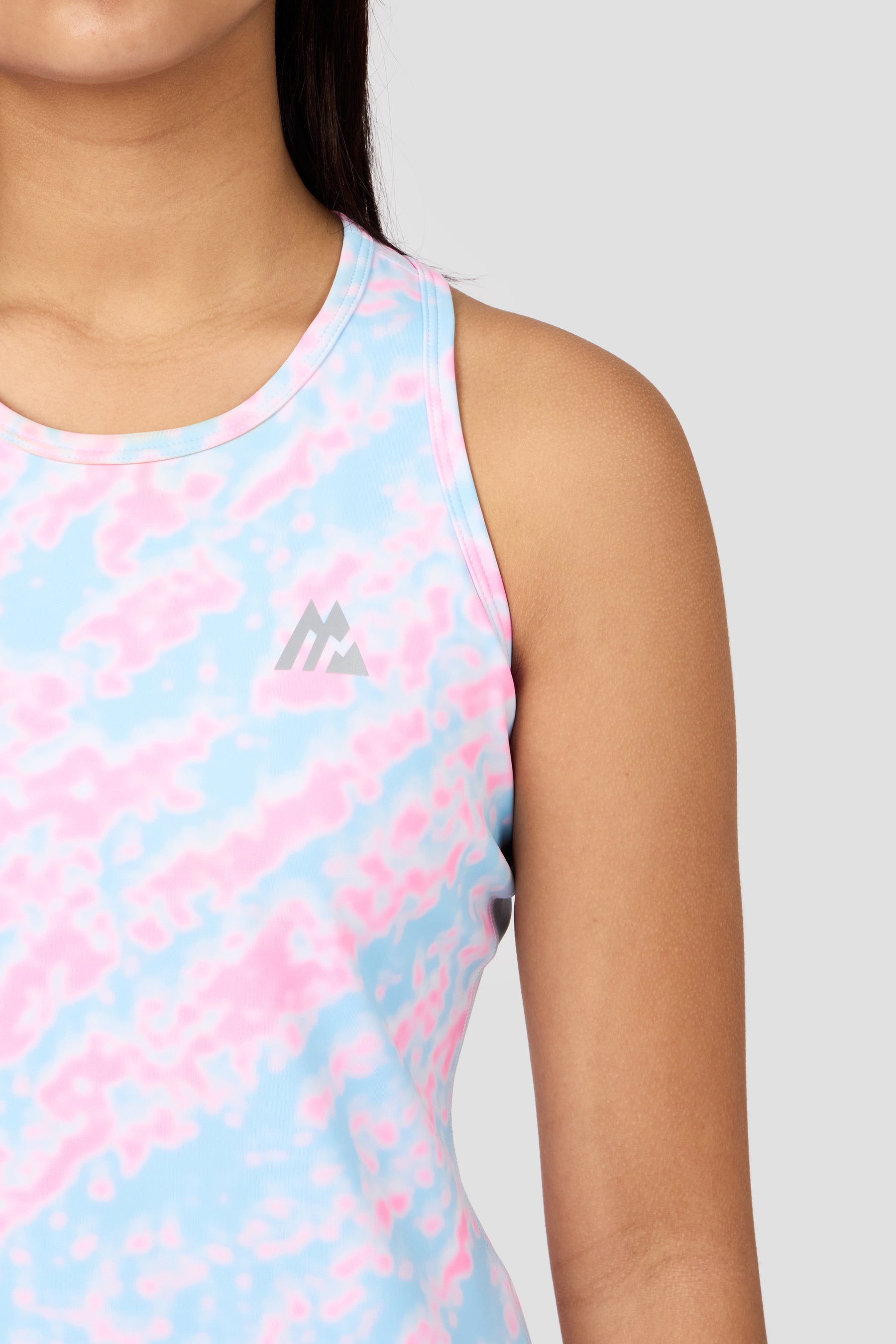 Girls Celeste Tank - Misty Blue/Candy Floss/White