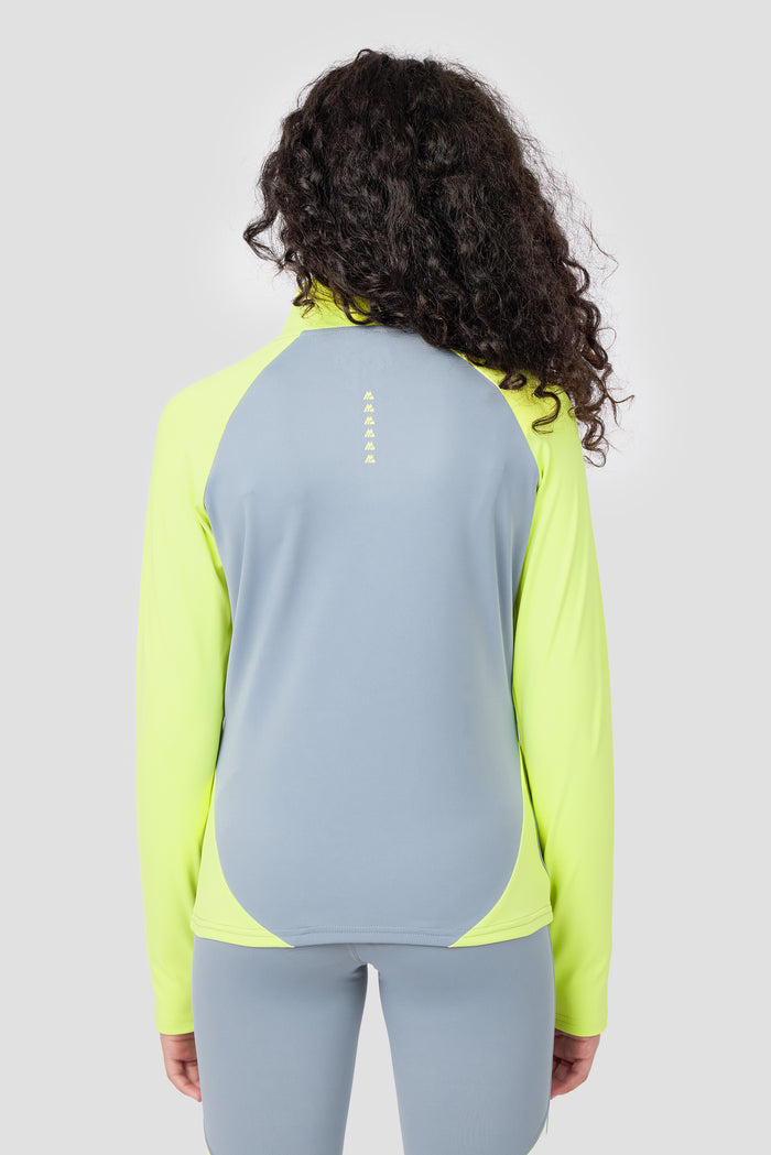 Girls Dash 1/4 Zip - Cadet Grey/Citrus