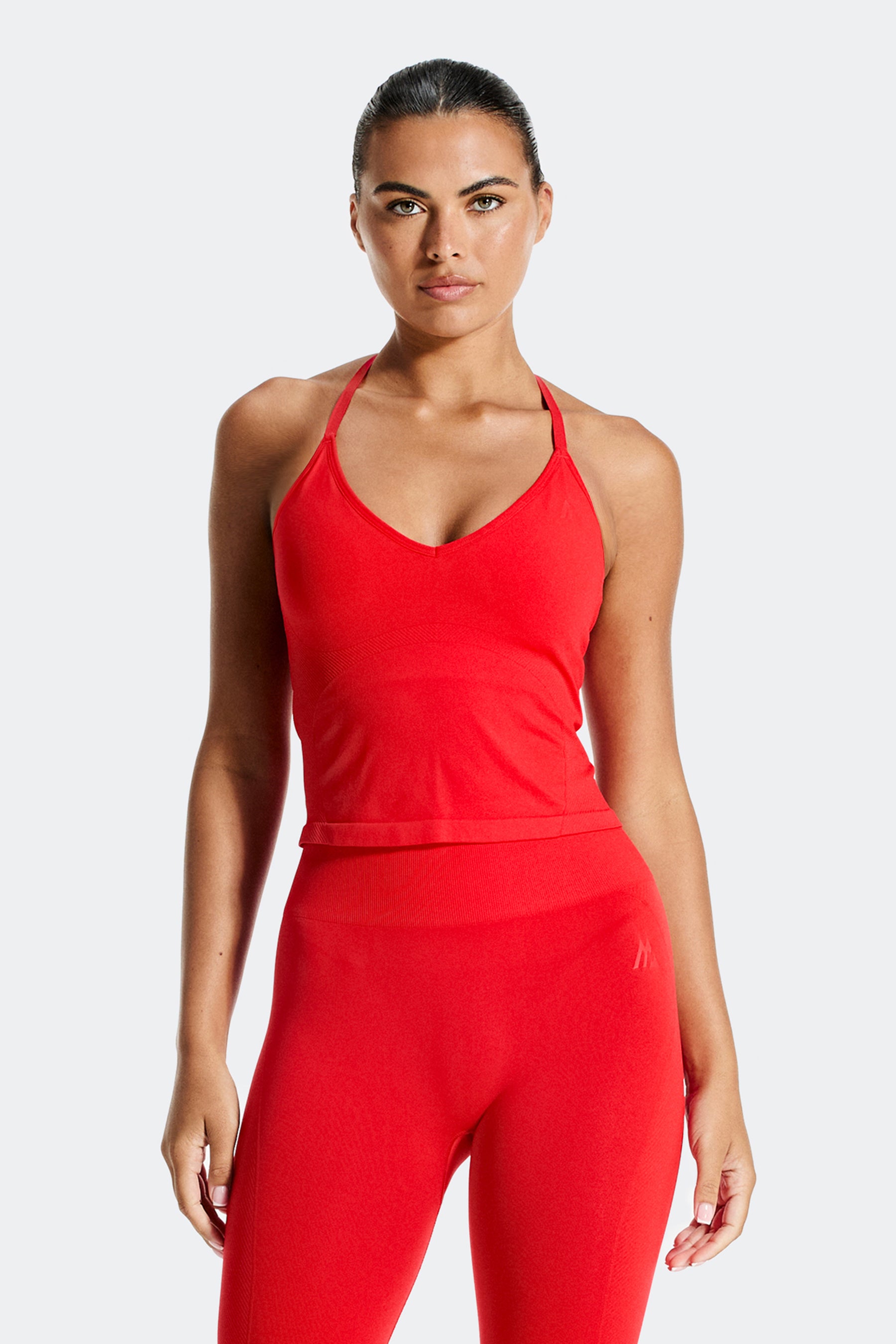 Muse Seamless Halter Neck Tank - Poppy Red