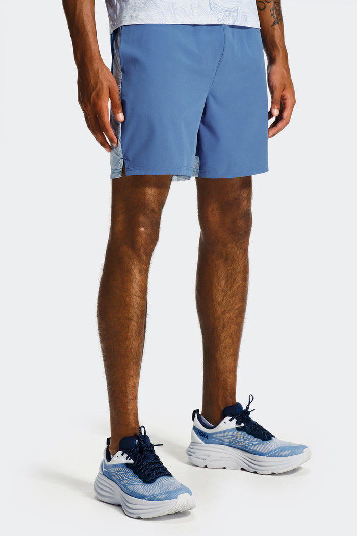Geo M Print Short - Charcoal Blue/Summer Mist