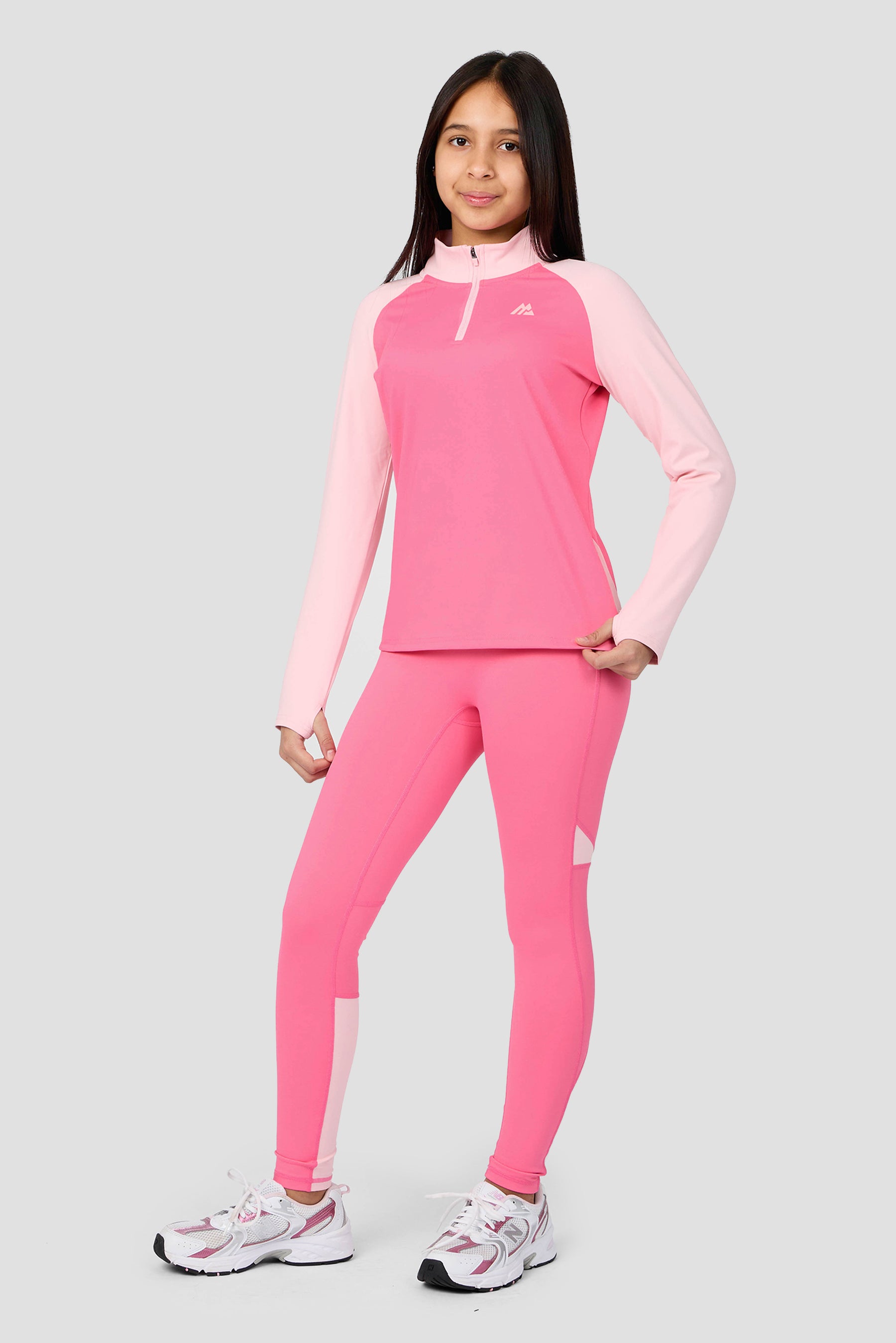 Girls Dash 1/4 Zip - Pink Blossom/Ballet