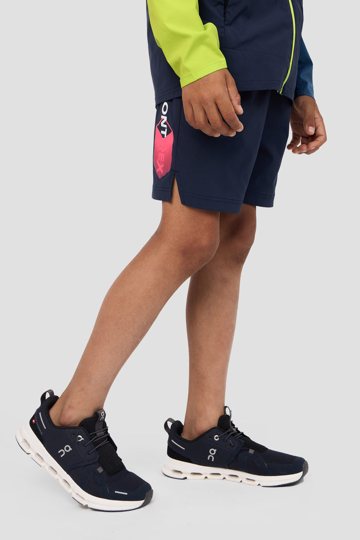 Boys MTX Run Short - Midnight Blue/Shocking Pink