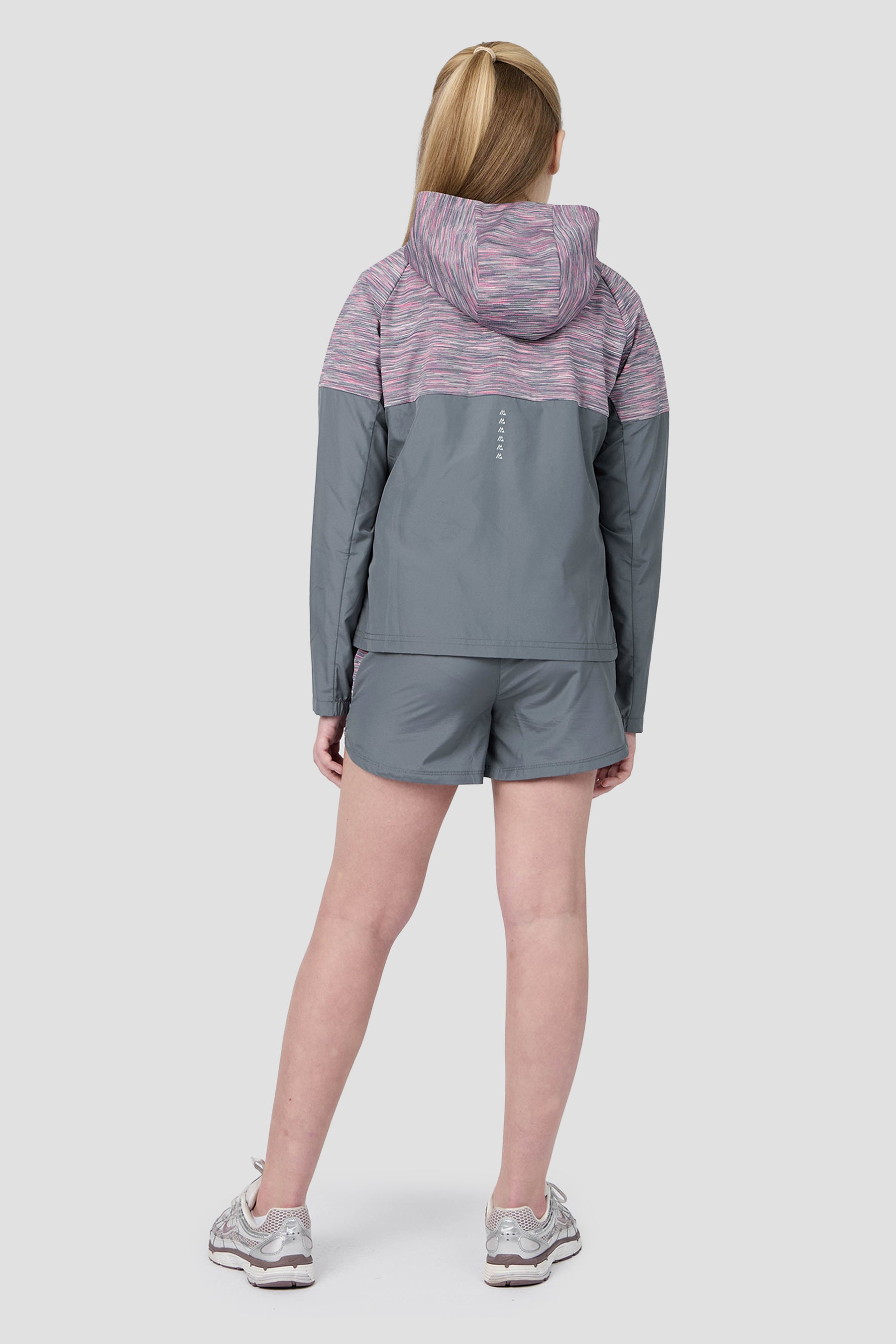 Girls Trail Panel Short - Grey Multi/Pink