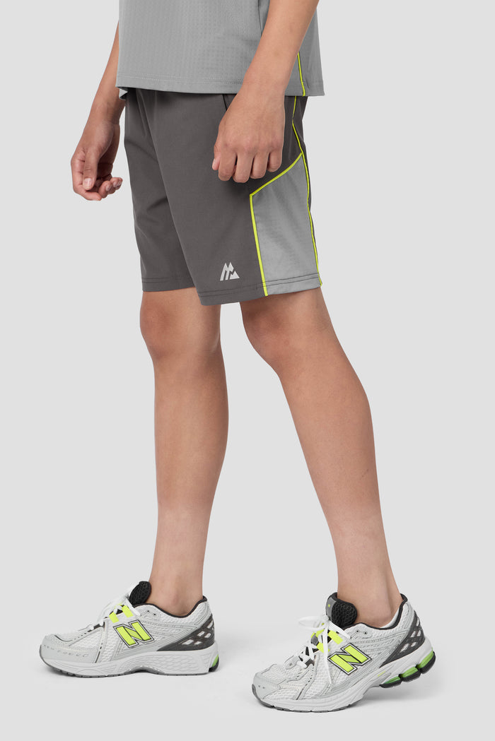 Boys Chroma Short - Cement Grey/Platinum Grey/Electric Lime