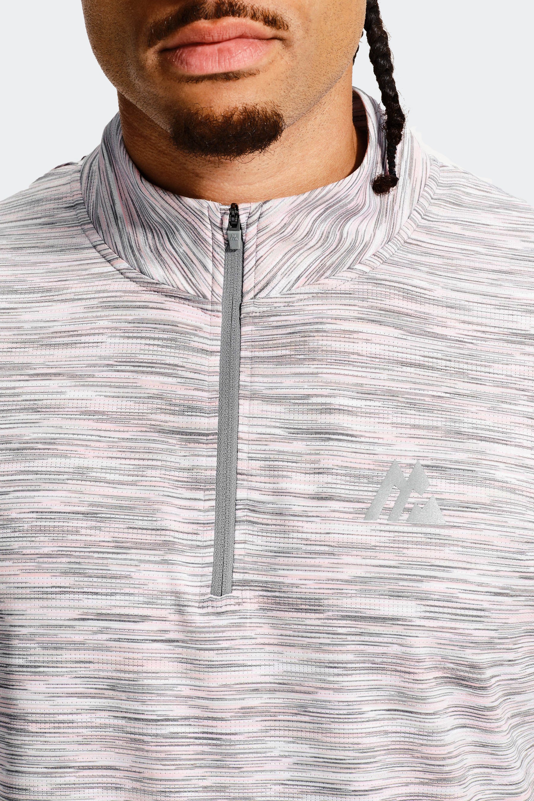 Trail 1/4 Zip - Grey/Pink