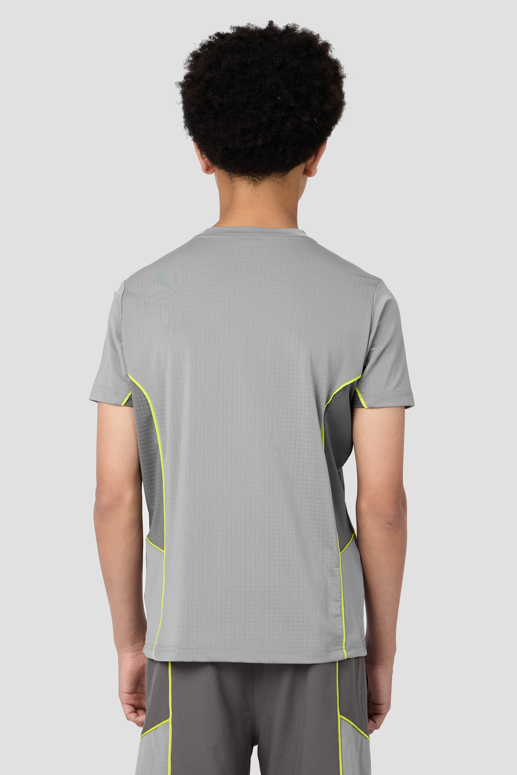 Boys Chroma T-Shirt - Platinum Grey/Cement Grey/Electric Lime