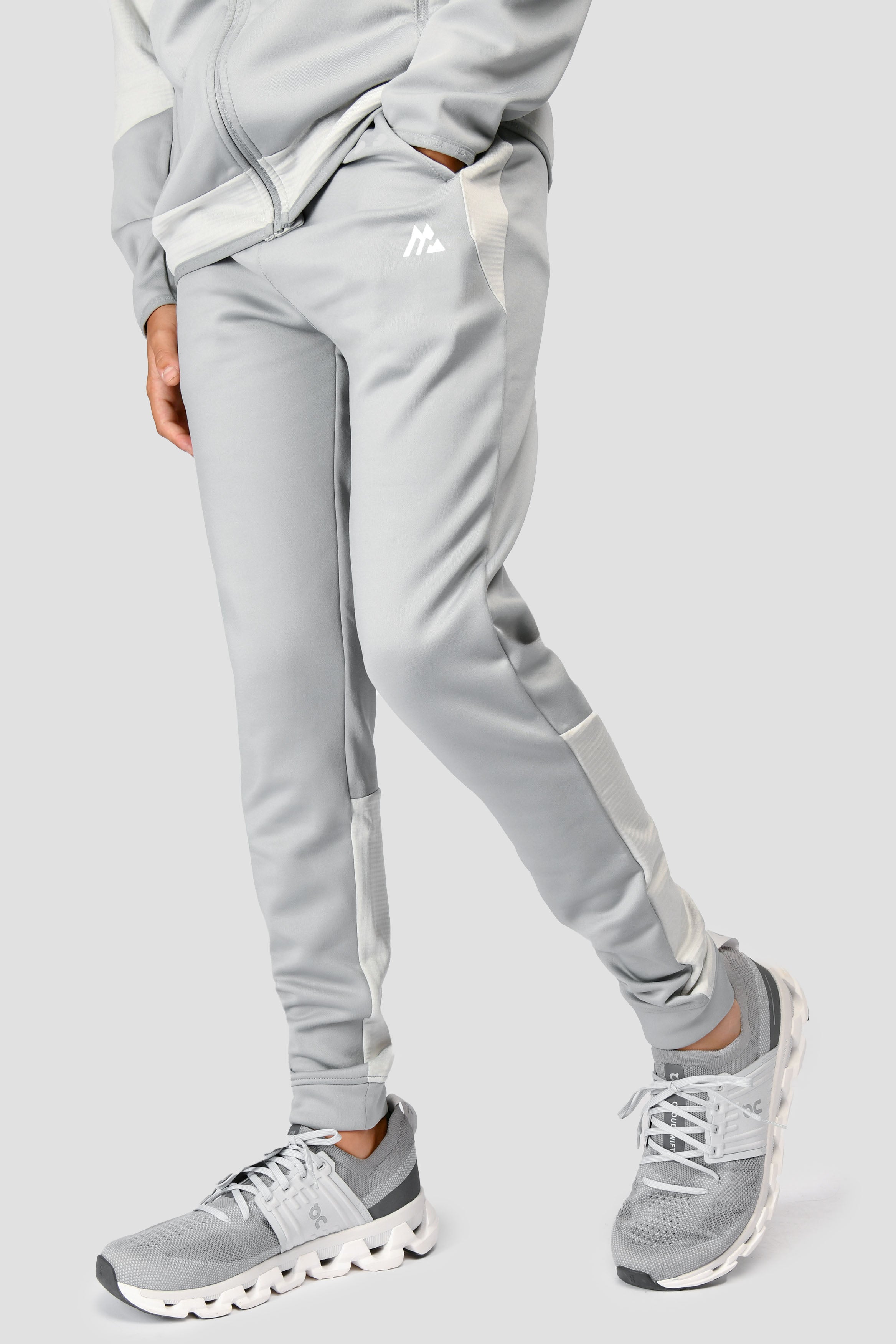 Junior Longitude Gridded Poly Jogger Platinum Grey Mercury