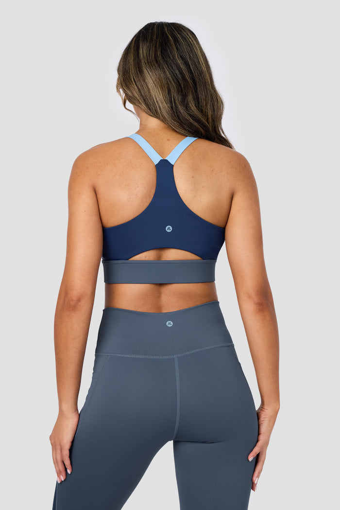 Stride Sports Bra - Greyed Indigo/Fresh Water/Agency