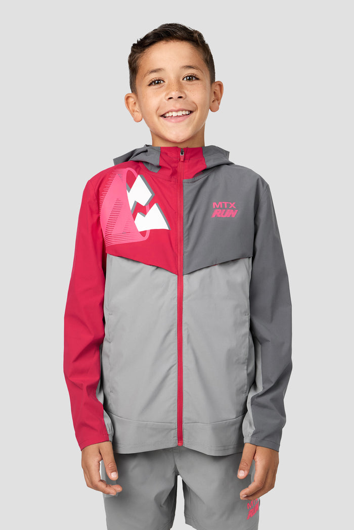 Boys MTX Run Jacket - Platinum Grey/Slate Grey/Pomegranate