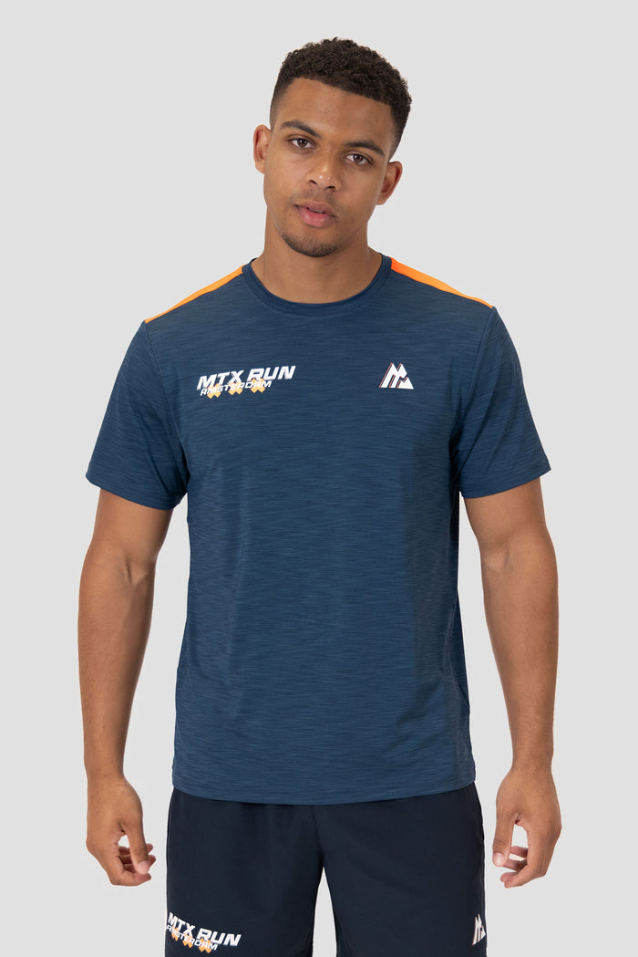 MTX Run City Amsterdam T-Shirt - Marine/Vurig Oranje