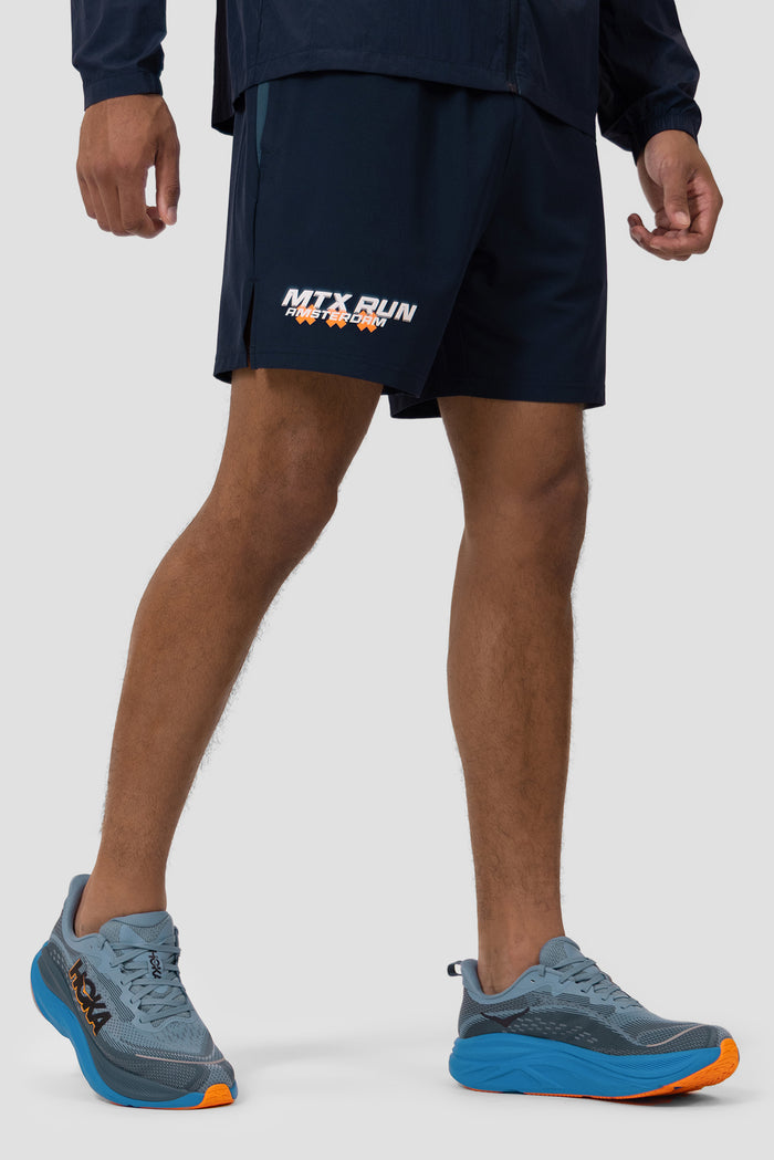 MTX Run City Amsterdam Short - Bleu Nuit/Naval/Orange Vif