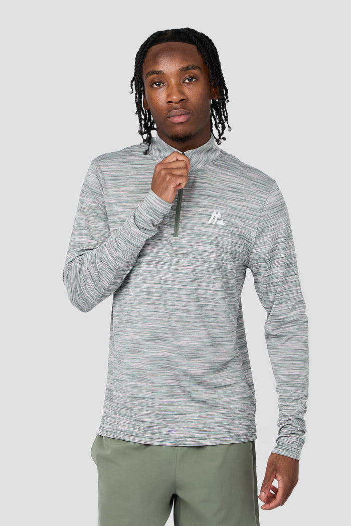 Trail 1/4 Zip - Green Slate/Pink
