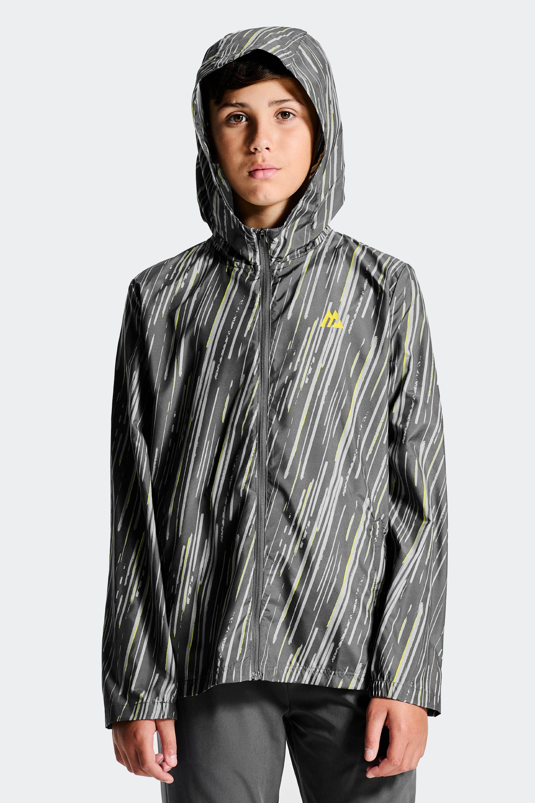 Boys Vigour Windbreaker - Asphalt/Platinum Grey/Blazing Yellow