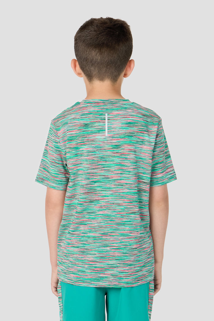 Boys Trail T-Shirt - Teal/Pink/White