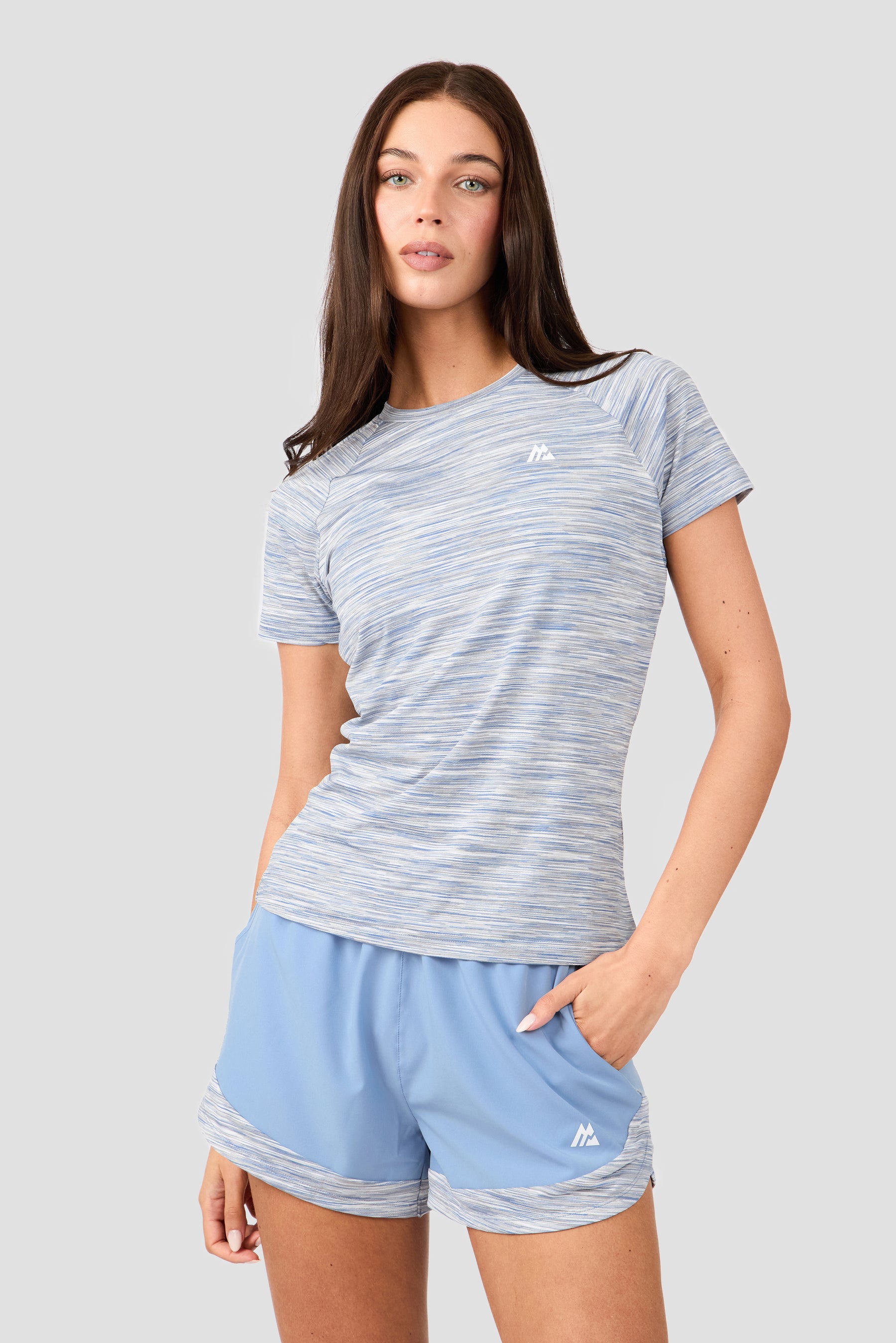 Women's Trail T-Shirt - Light Blue/Grey Multi