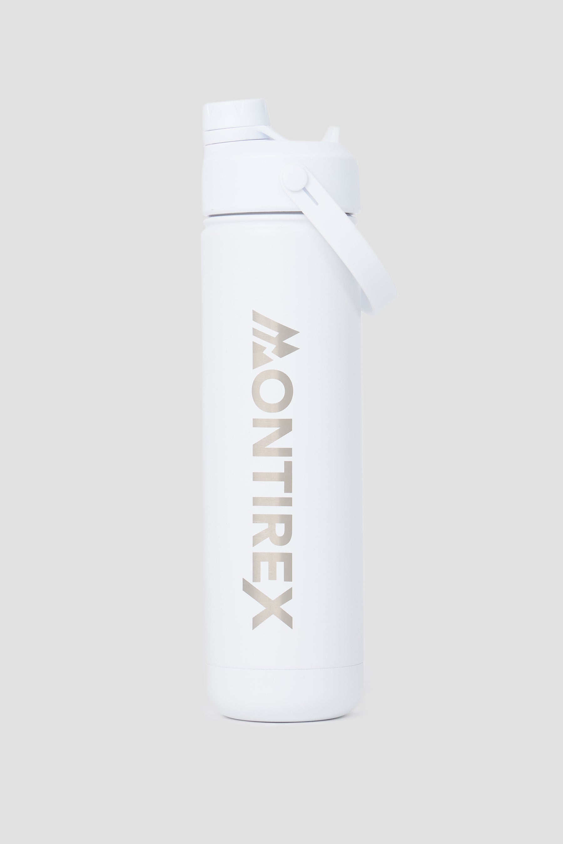 Dual Sip/Straw Metal Bottle - White