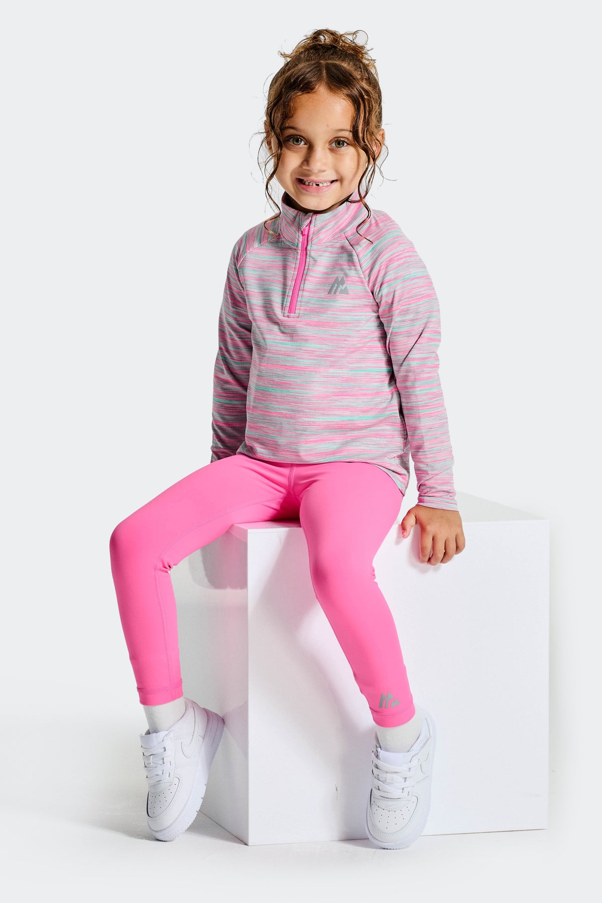 Infant Girls Trail 1/4 Zip/Legging Set - Pink/Green