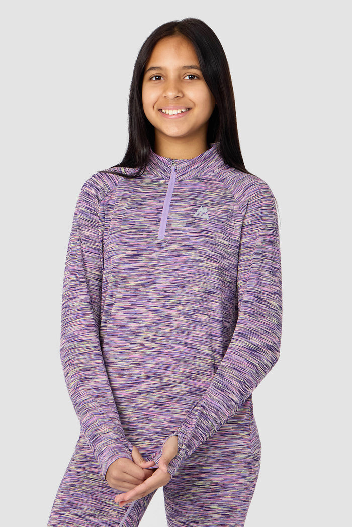Girls Trail 2.0 1/4 Zip - Purple/Citrus