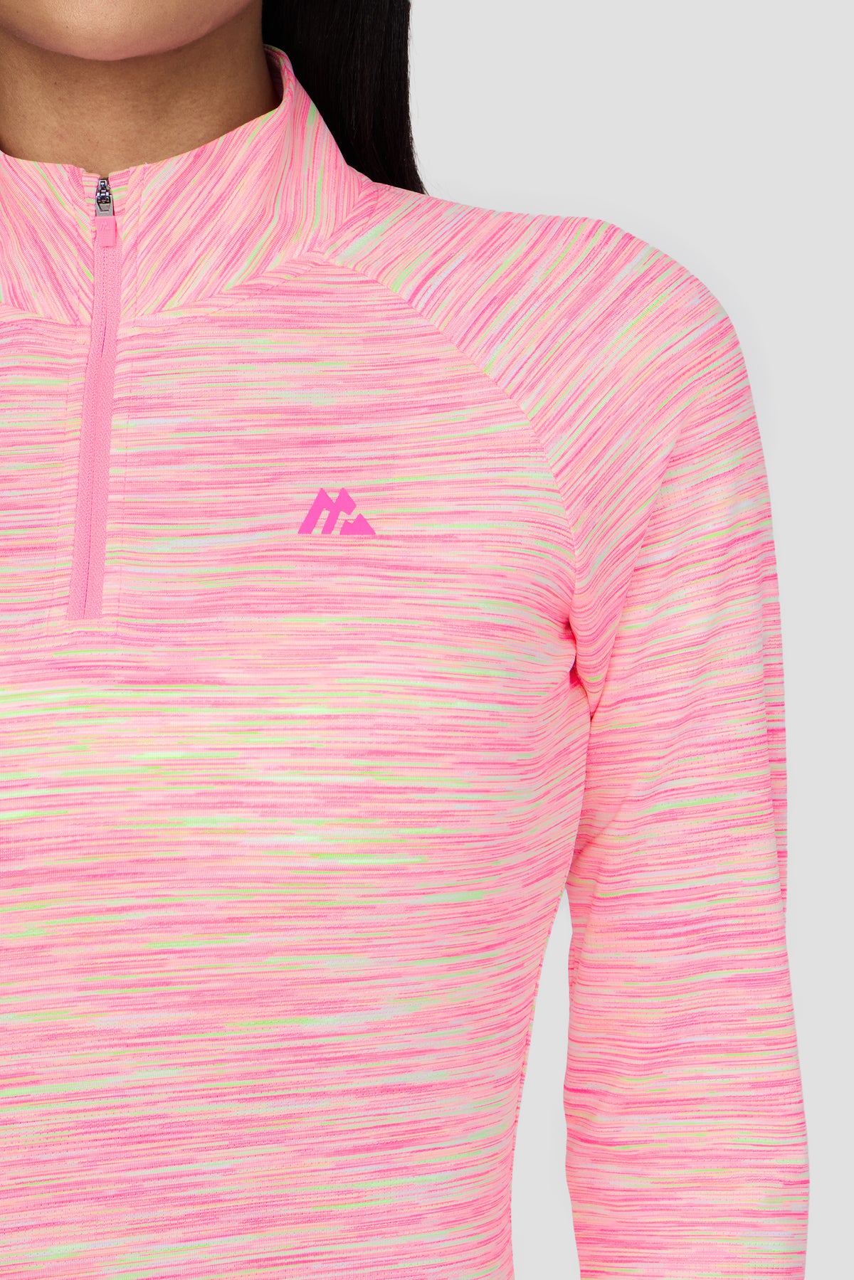 Women's Trail 1/4 Zip - Pink/Green/White
