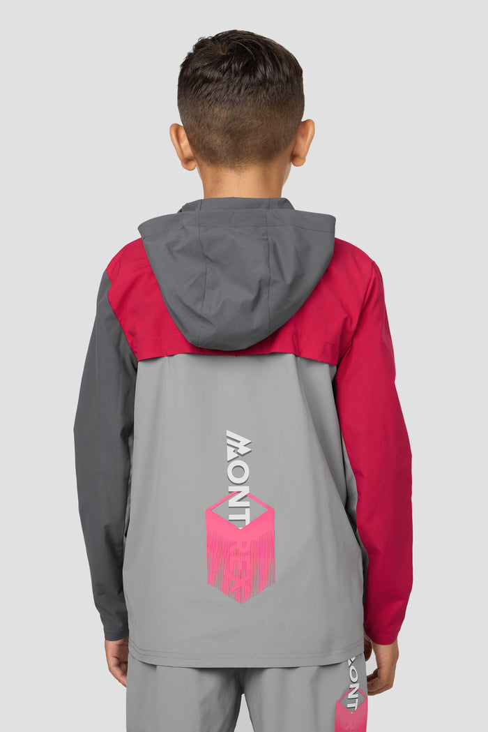Boys MTX Run Jacket - Platinum Grey/Slate Grey/Pomegranate