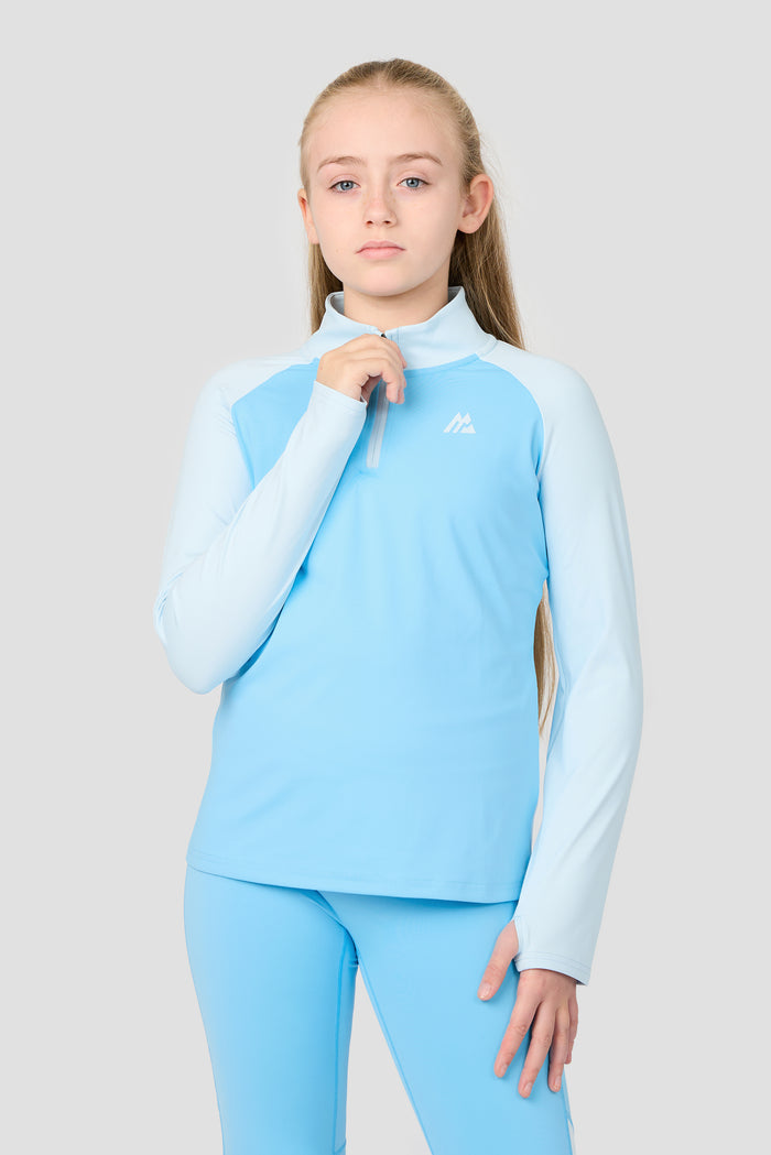 Girls Dash 1/4 Zip - Seashell Blue/Misty Blue