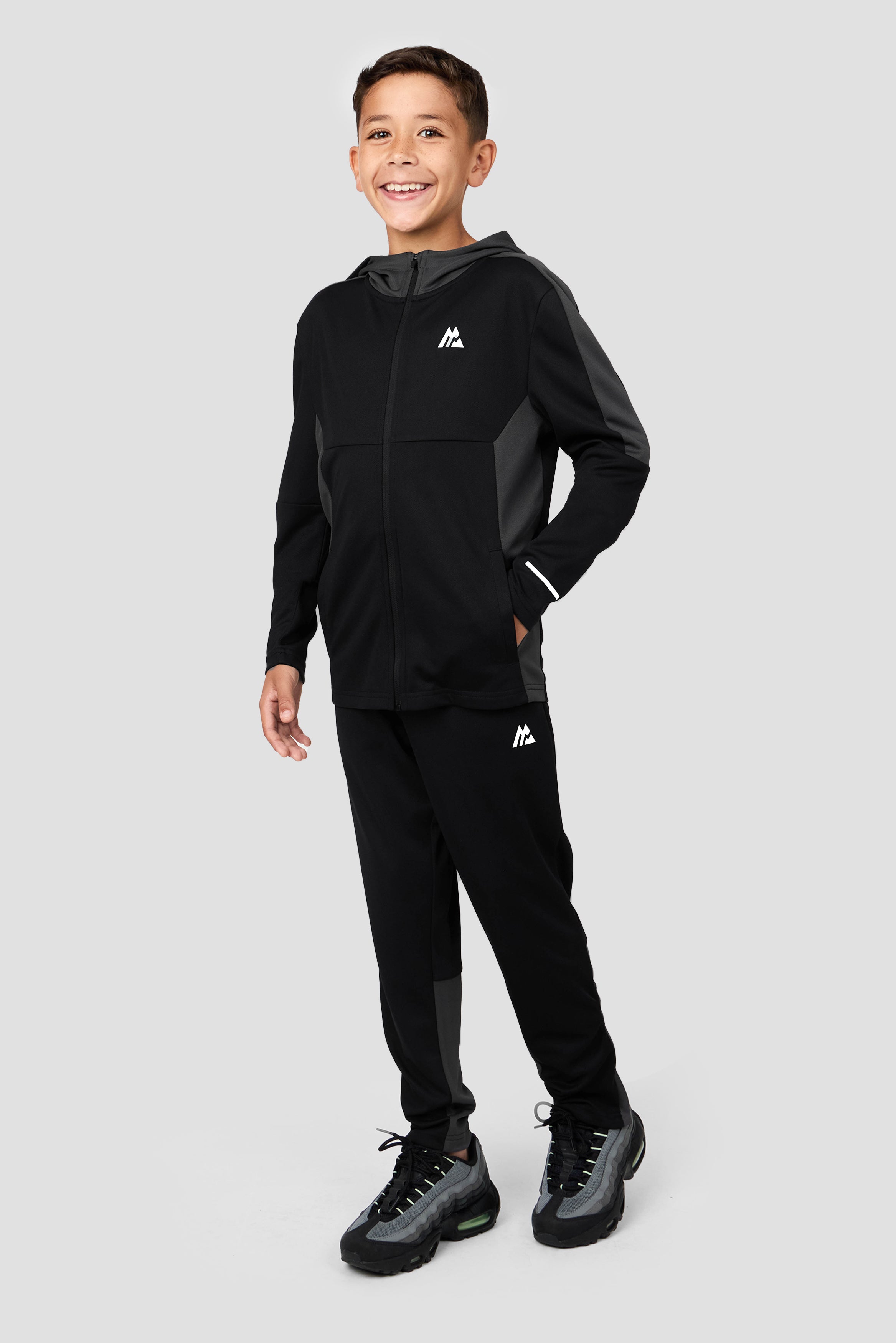 Montirex Boys Pace 2.0 Tracksuit Set | Sportswear Gymwear Black