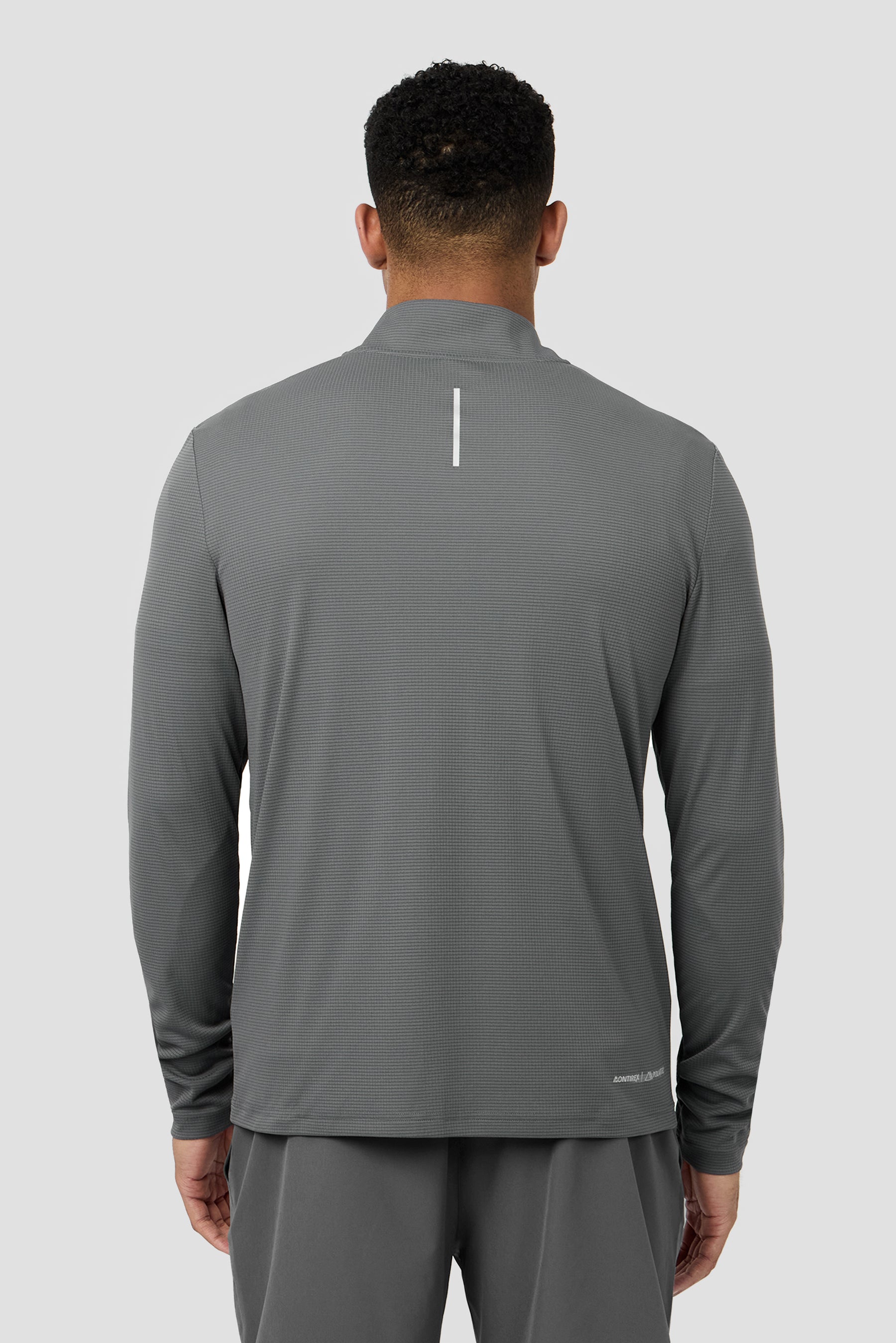 Peak Gridded 1/4 Zip - Cement Grey