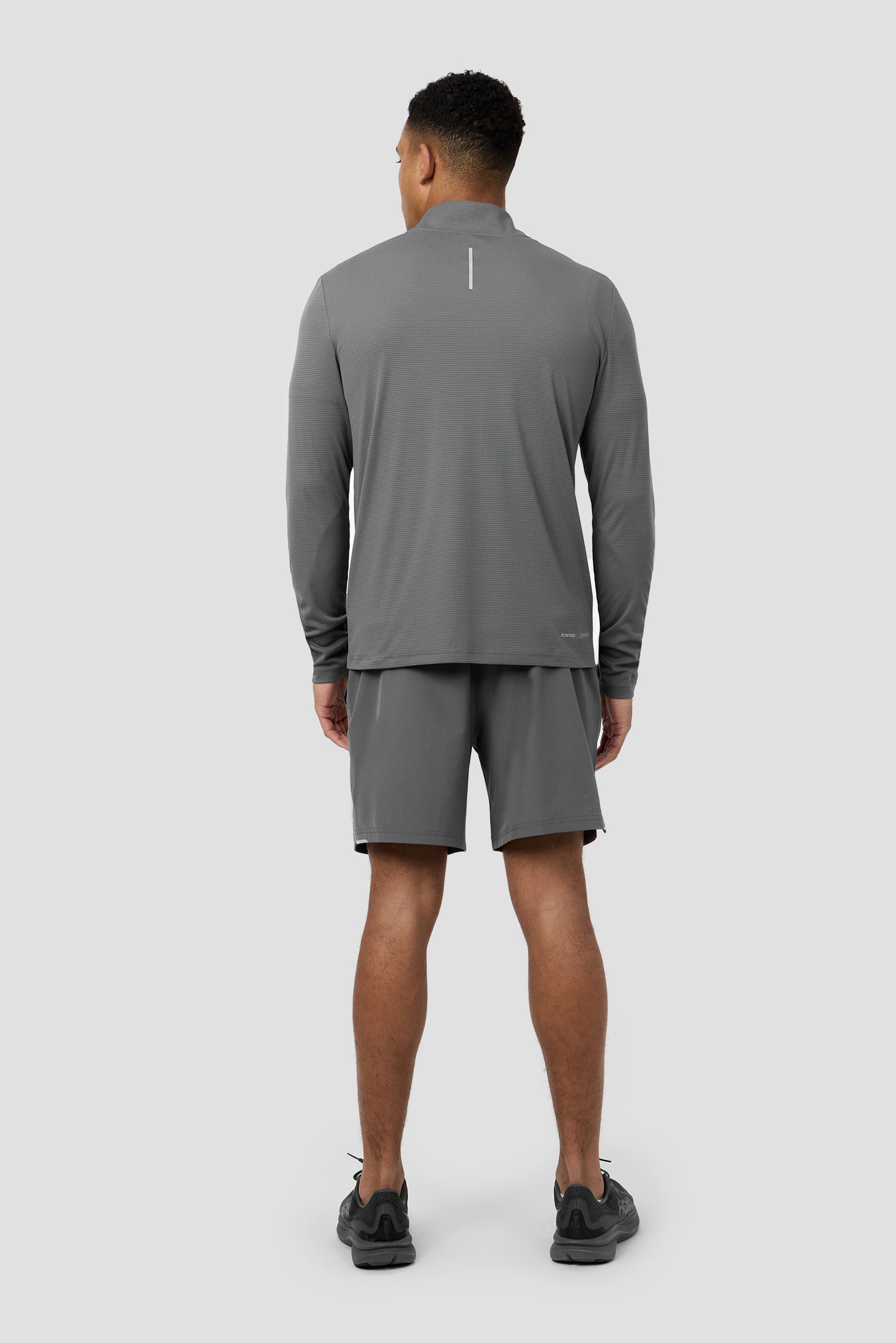 Peak Gridded 1/4 Zip - Cement Grey