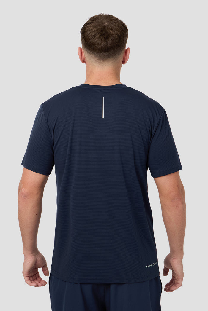 Peak Gridded T-Shirt - Midnight Blue