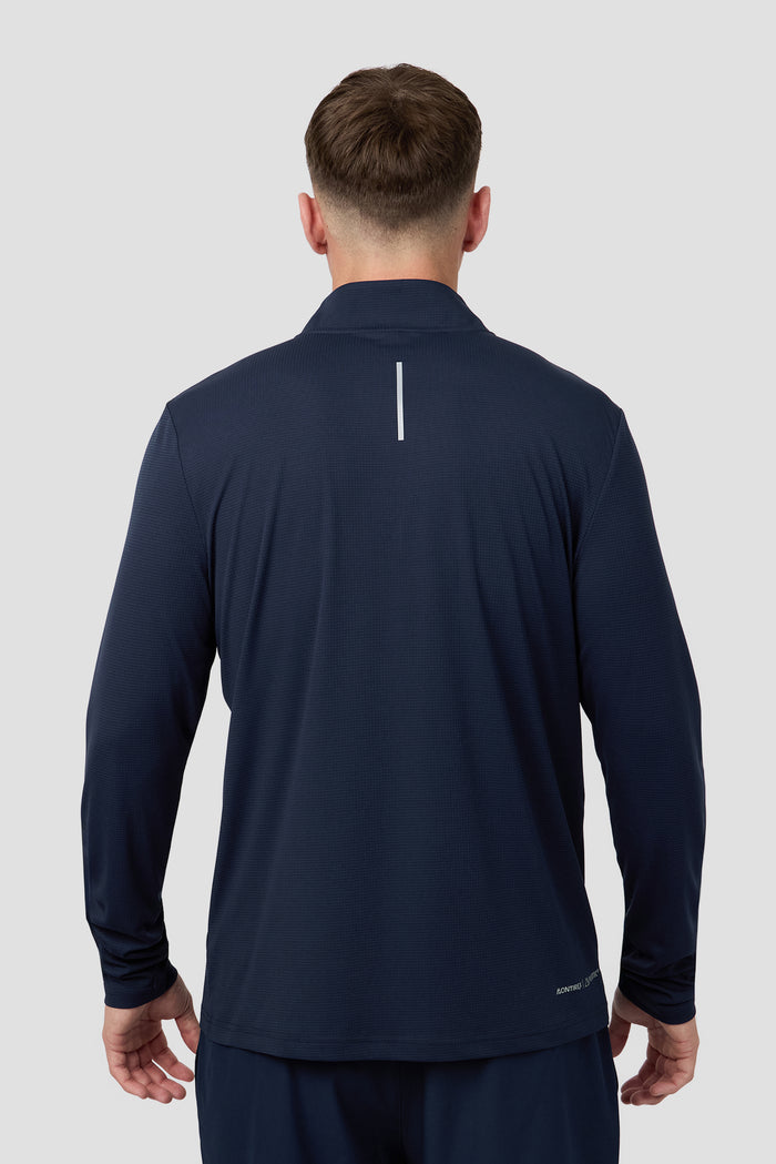 Peak Gridded 1/4 Zip - Midnight Blue