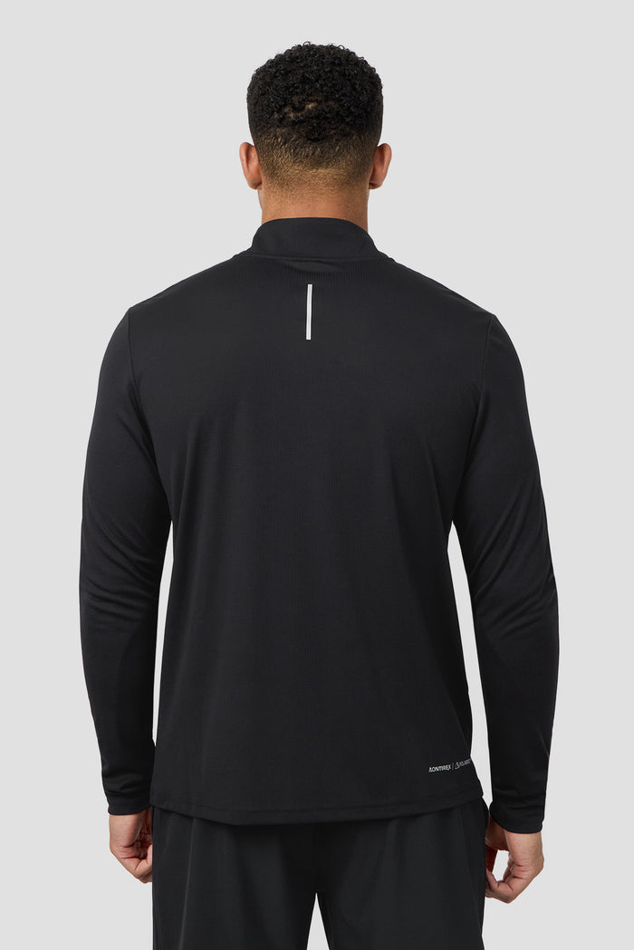 Peak Gridded 1/4 Zip - Black