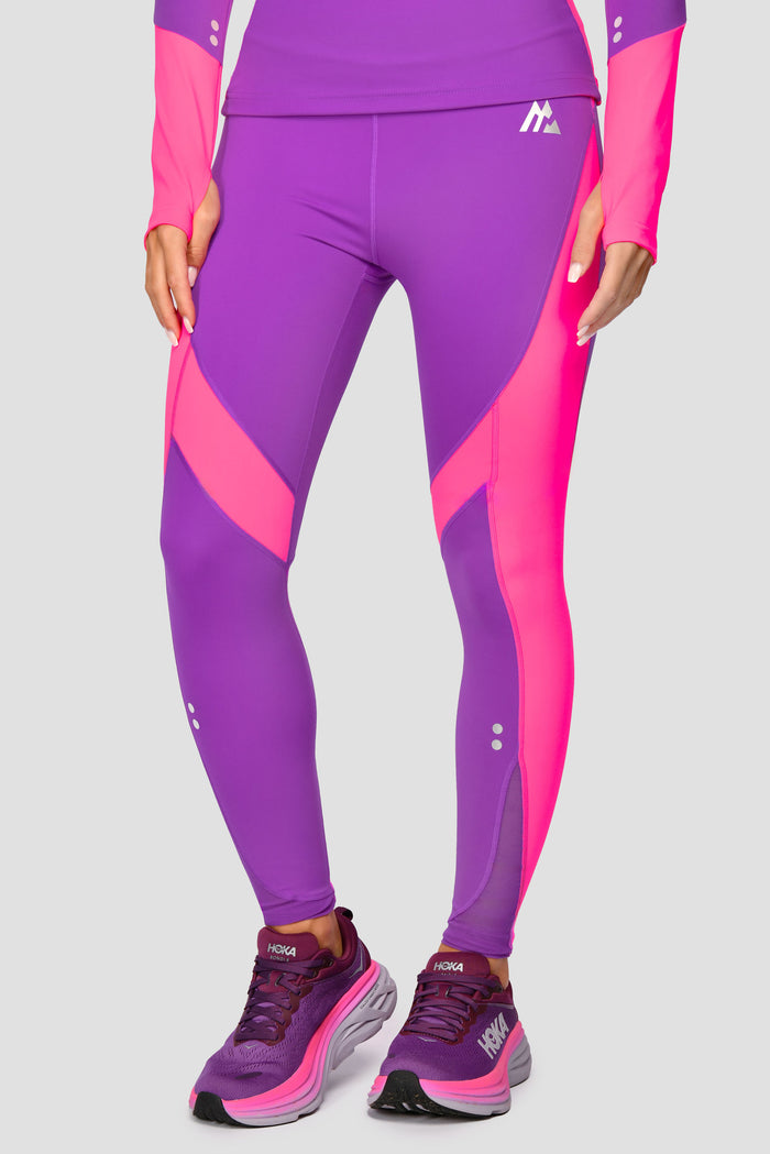 Women's Power Panelled Legging - Electric Purple/Pink