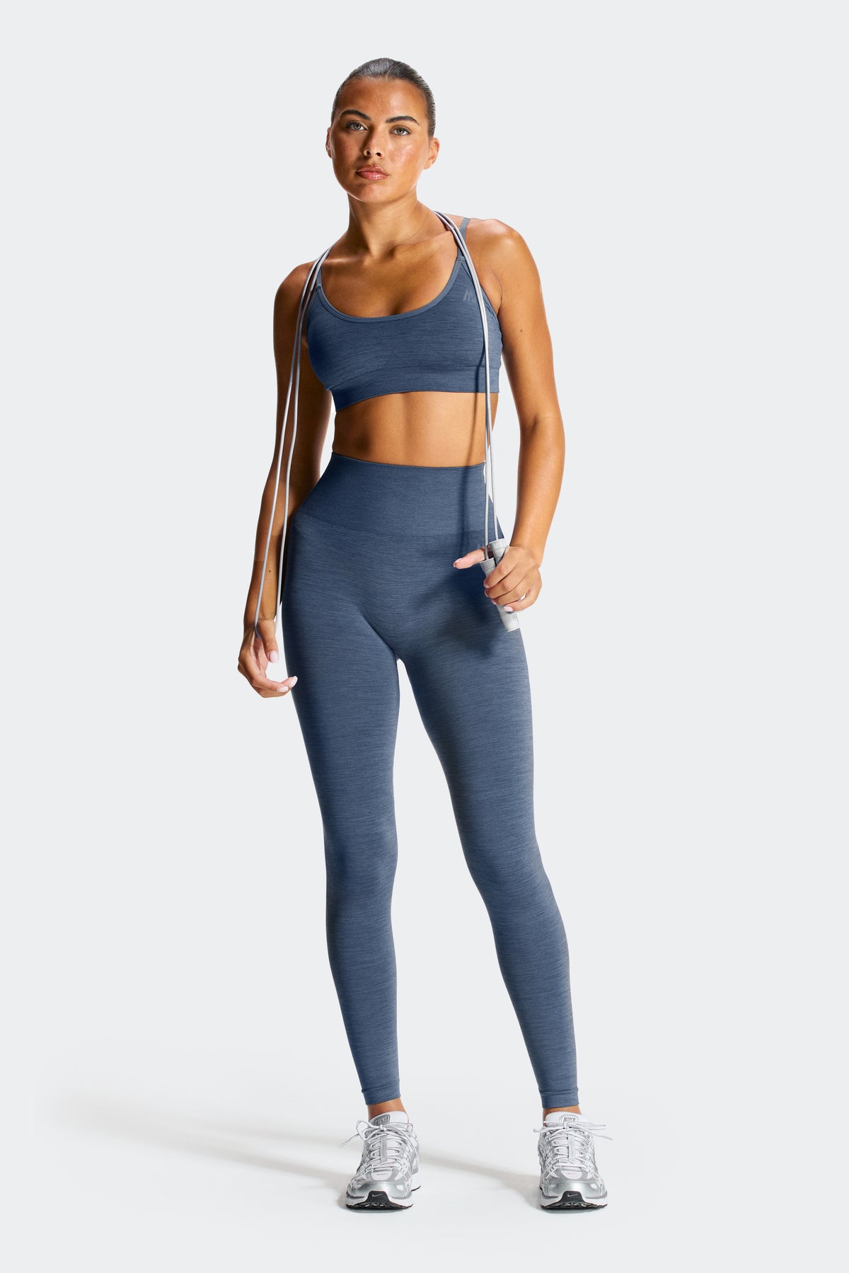 Trail Seamless Bra - Greyed Indigo Marl