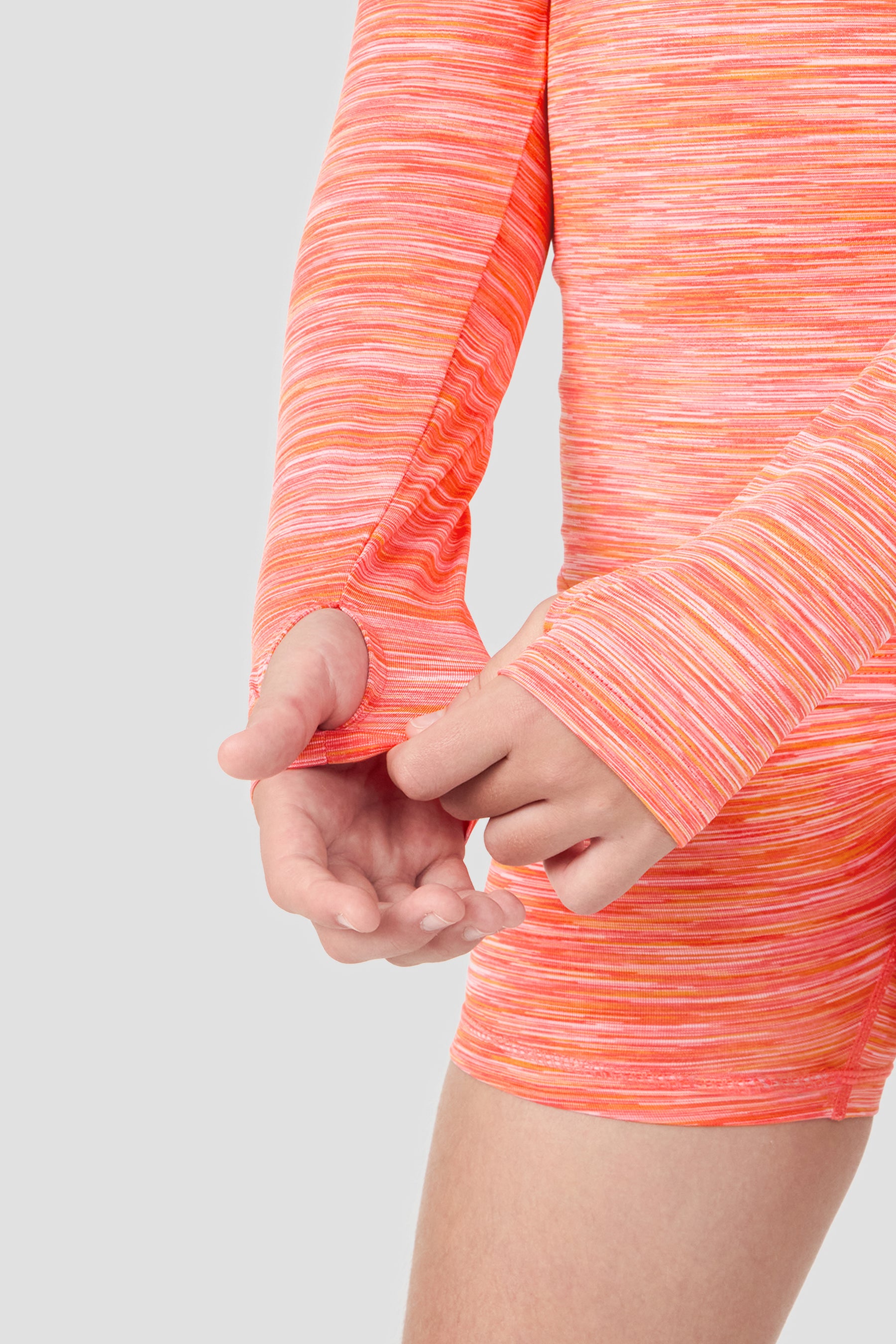 Girls Trail 1/4 Zip - Orange/Pink