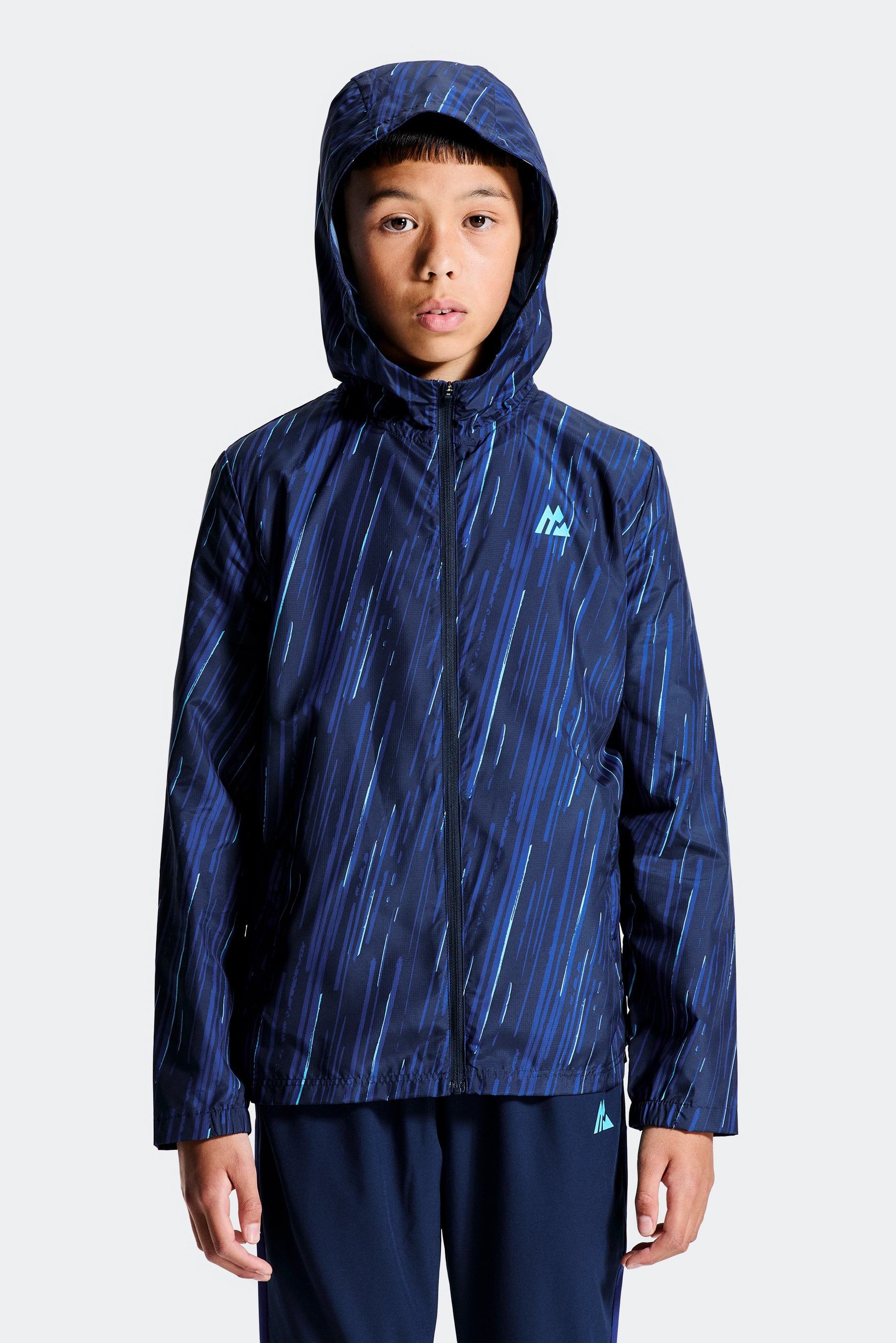 Boys Vigour Windbreaker - Midnight Blue/Marine Blue/Neon Sky