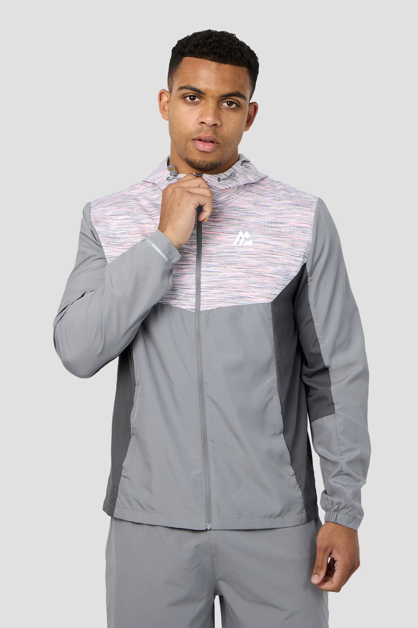 Trail Windbreaker - Grey/Pink/White