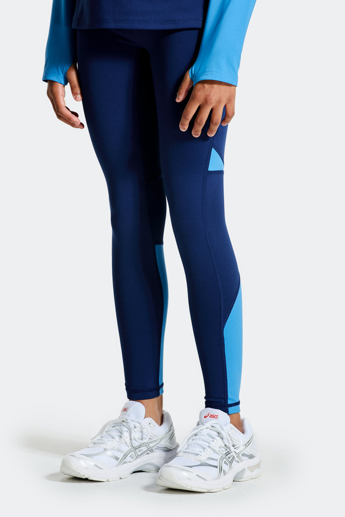 Girls Dash Legging - Agency/Denim Blue